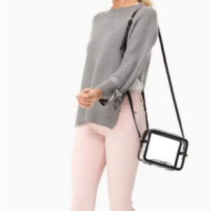 all:row Gray Sweater With Side Slits With Bow Ties On the Wrists Size Sm…